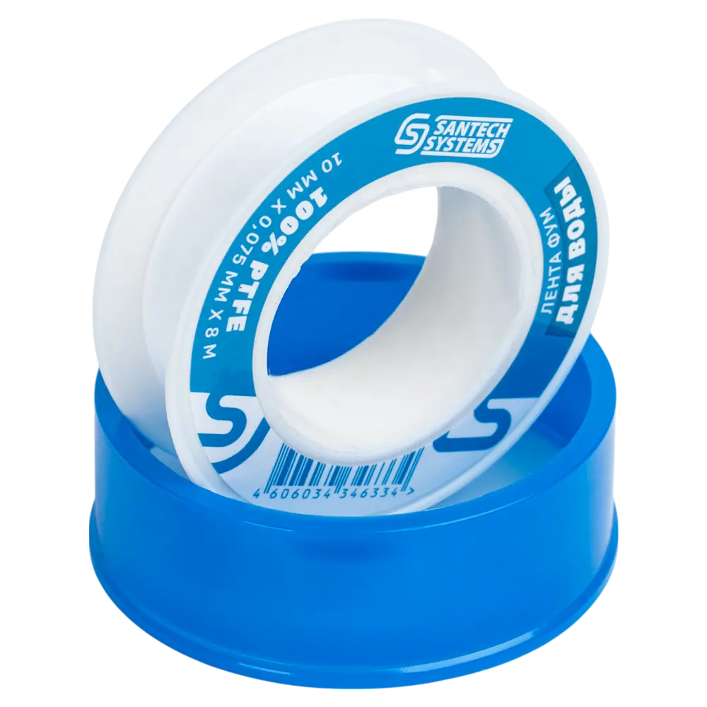 Лента-фум для воды 10x0.075 мм 8 м PTFE Santreyd STLM-2060070 - Вид №1