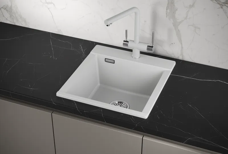 ES-4701, АРКТИК (БЕЛЫЙ), кухонная мойка, кварц, ESTETICA GRANULA 4701-ST217 - Вид №1