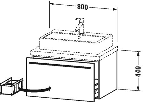 XL541205353 X-Large Тумбочка для консоли Каштан темный, декор Duravit - Вид №1