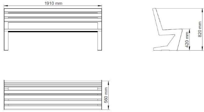 ENCHO ENCHEV - ETE Скамья из дерева и металла со спинкой  124  - Вид №7
