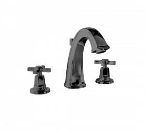 Gentry Home Смеситель для раковины на 3 отверстия Chopin White Темный никель GH101406