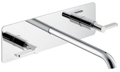 newform Смеситель для умывальника настенный на 3 отверстия с тарелкой Blink chic 71021e - 71021e - Вид №1