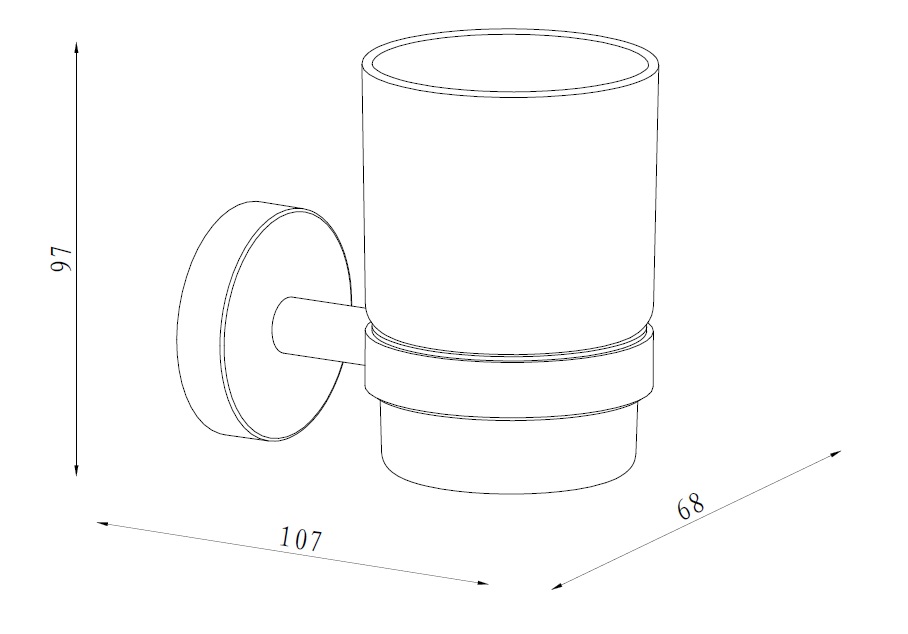 HASP34300 Стеклянный стакан с настенным держателем Damixa Scandi Pro  - Вид №1