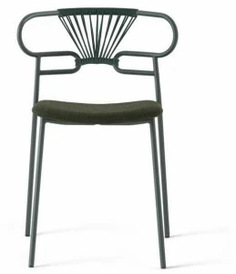 TrabA' Штабелируемый металлический стул со встроенной подушкой и открытой спинкой Genoa 0047-met-cross-im