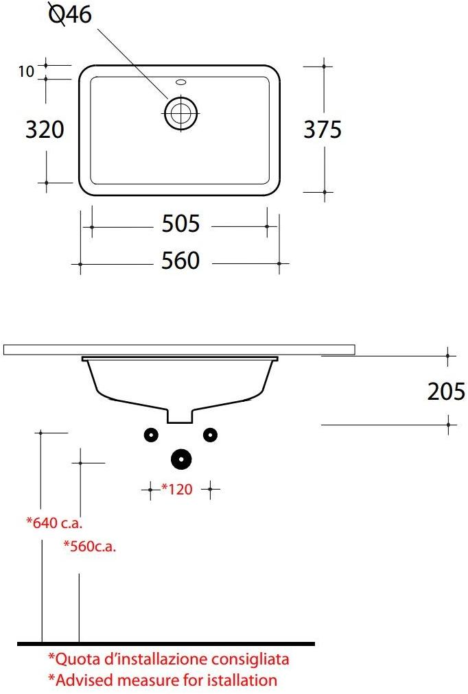 Lil4456001 Накладная раковина под столешницу  овальная Olympia Ceramica LAVABI D'ARREDO - Вид №2