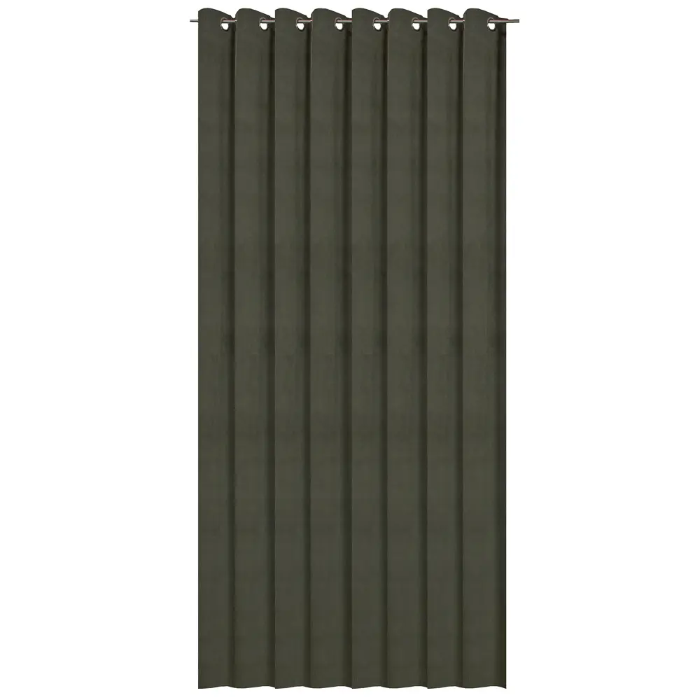 AMORE MIO Штора на люверсах зеленая велюровая 200x280 см 89433189 STLM-1583447 - Вид №6