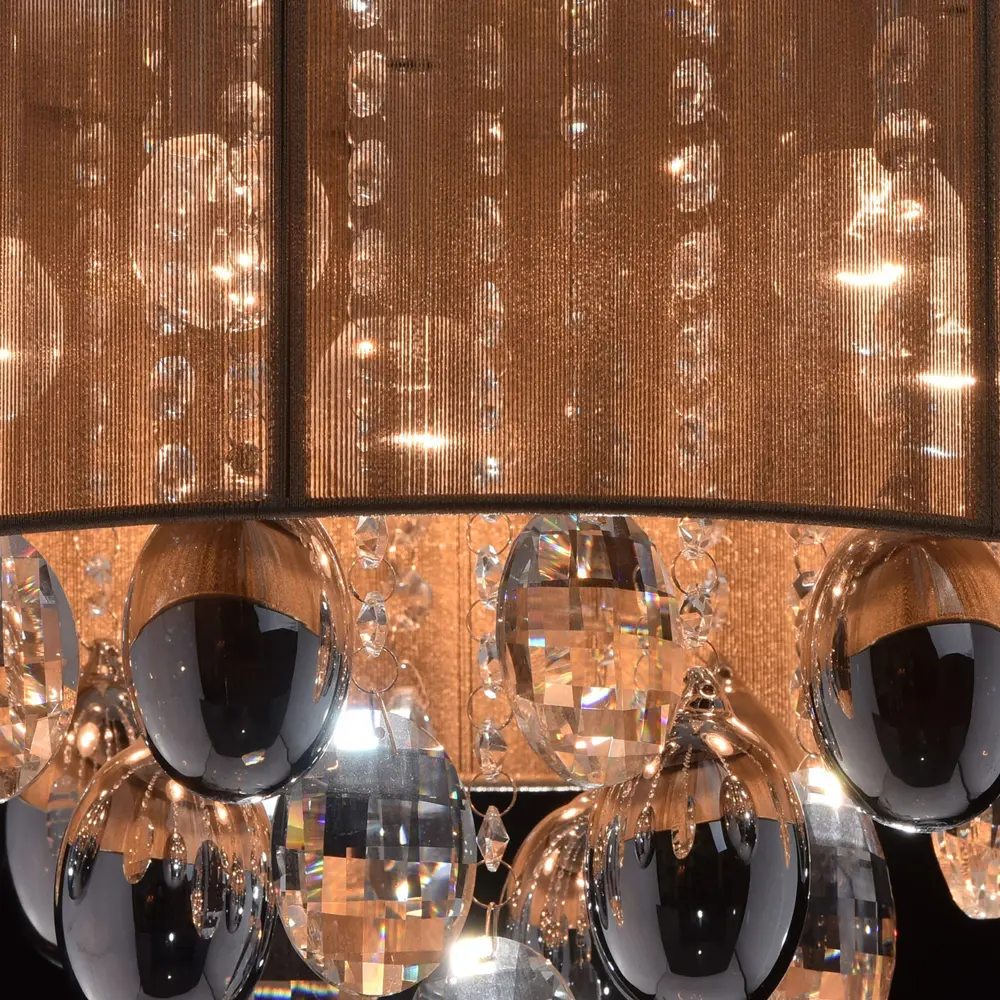 Люстра хрустальная подвесная Жаклин 5xE14x40 Вт, металл/текстиль, цвет хром/мультиколор MW-Light STLM-2017475 - Вид №5