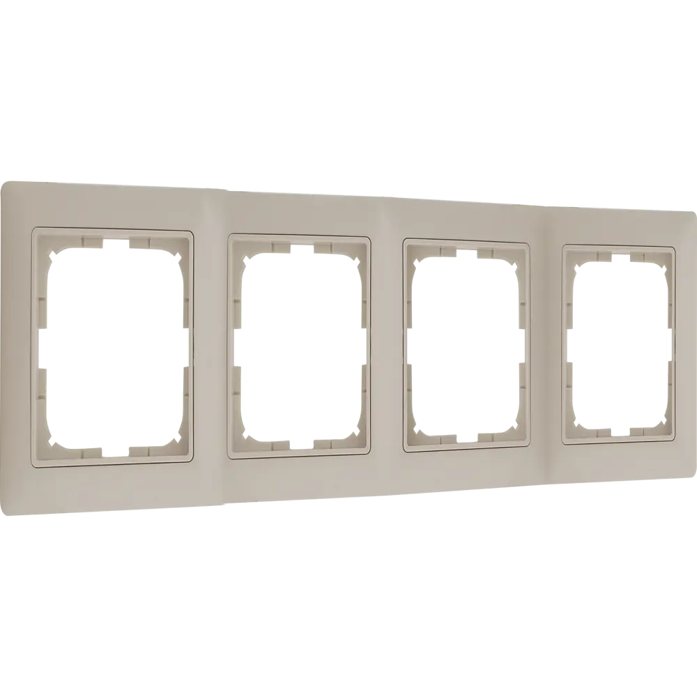 Рамка для розеток и выключателей ABB Basic55 4 поста, цвет белый Basic 55 STLM-2161119 - Вид №1