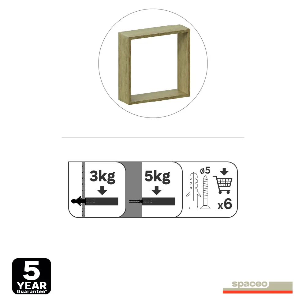Полка настенная Spaceo 24x24 см/27x27 см/30x30 см МДФ цвет натуральный дуб 3 шт 82877493 STLM-2089415  - Вид №9
