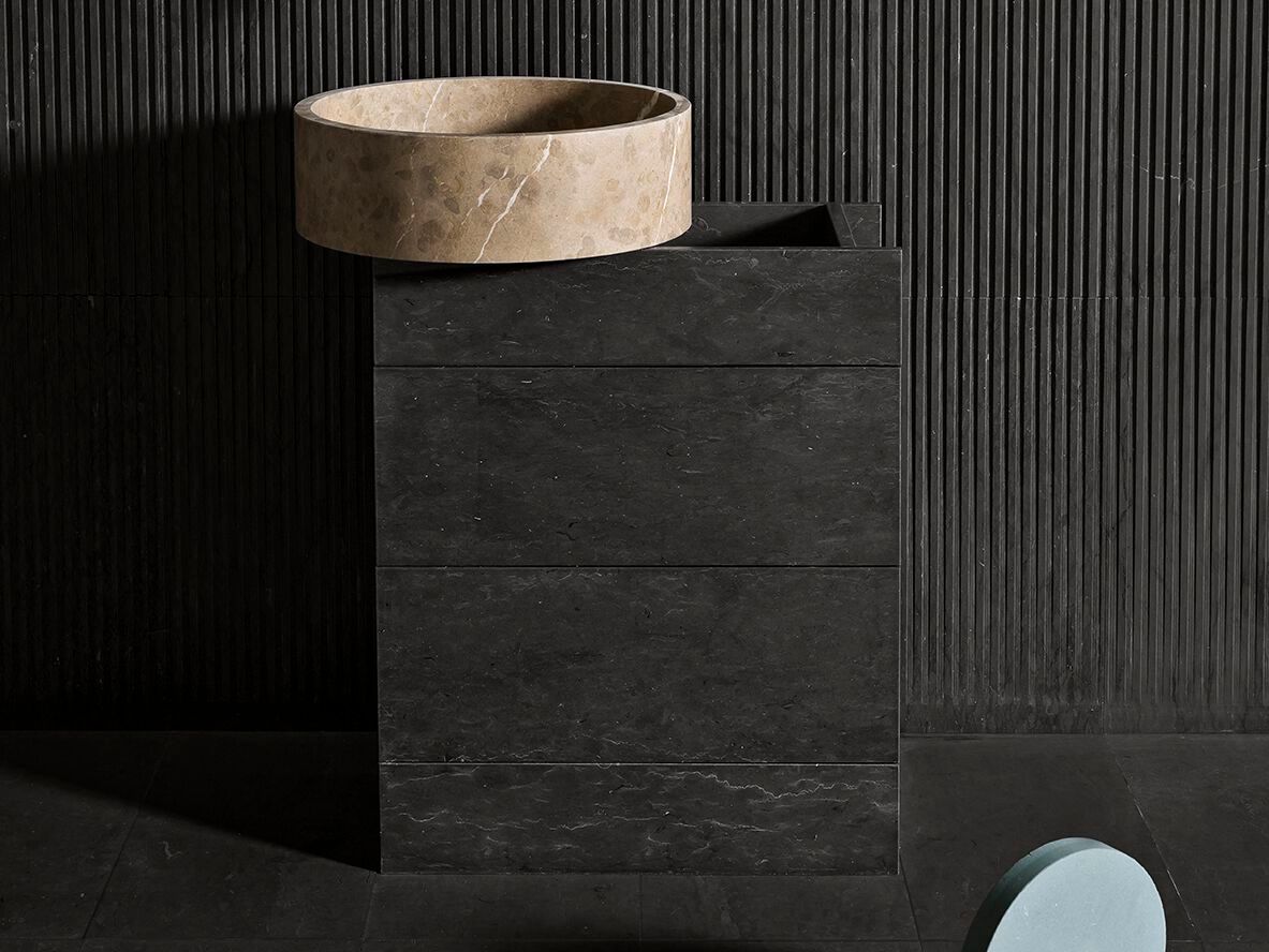 Мраморный напольный умывальник с ящиками LUCE DI CARRARA Passage ARCH-00120342