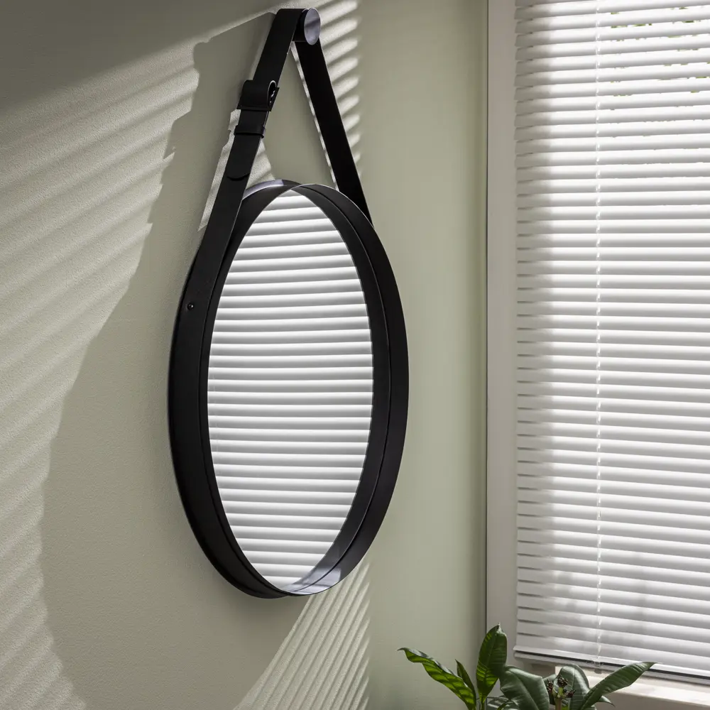 Зеркало декоративное KREAFORTA Barbier круглое D43 см пластик цвет черный STLM-2158350