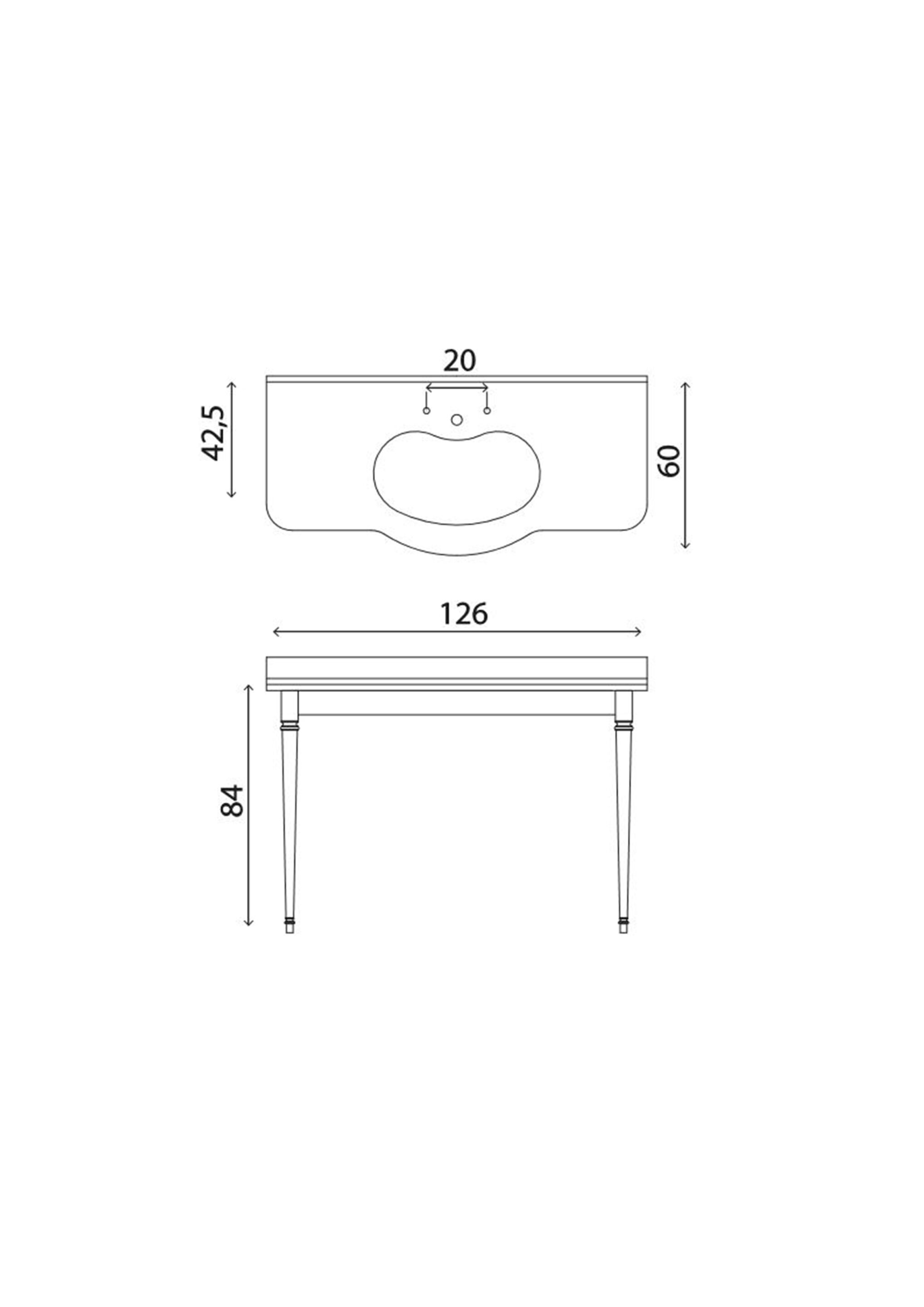 Мраморная и металлическая консольная раковина Park Avenue BEAN ARCH-00071947 - Вид №1