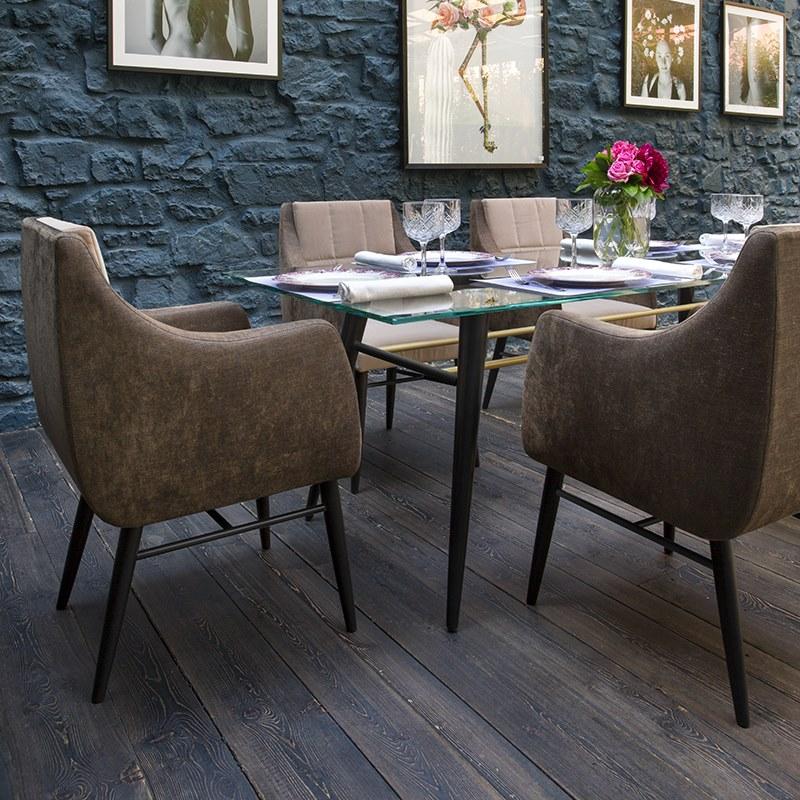 ALMA DESIGN Прямоугольный стол из дерева и стекла Magenta sun-id-1355648 - Вид №4