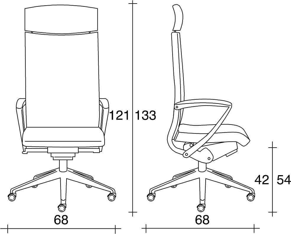 5-спицевое кожаное офисное кресло с подголовником TALIN Avia ARCH-00114110 - Вид №2