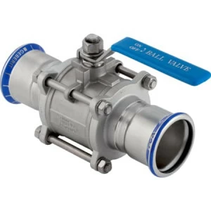 GEBERIT 92109 Шаровой кран Geberit Mapress из нержавеющей стали с рукояткой, с двумя пресс-соединениями
