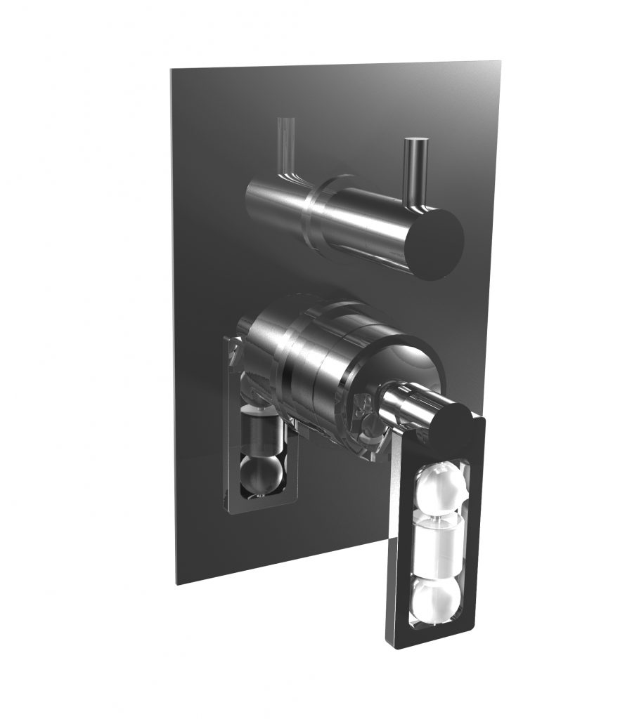 48519 Встроенный смеситель с механическим переключателем на 2 направления. Bongio Myamix Crystal 
