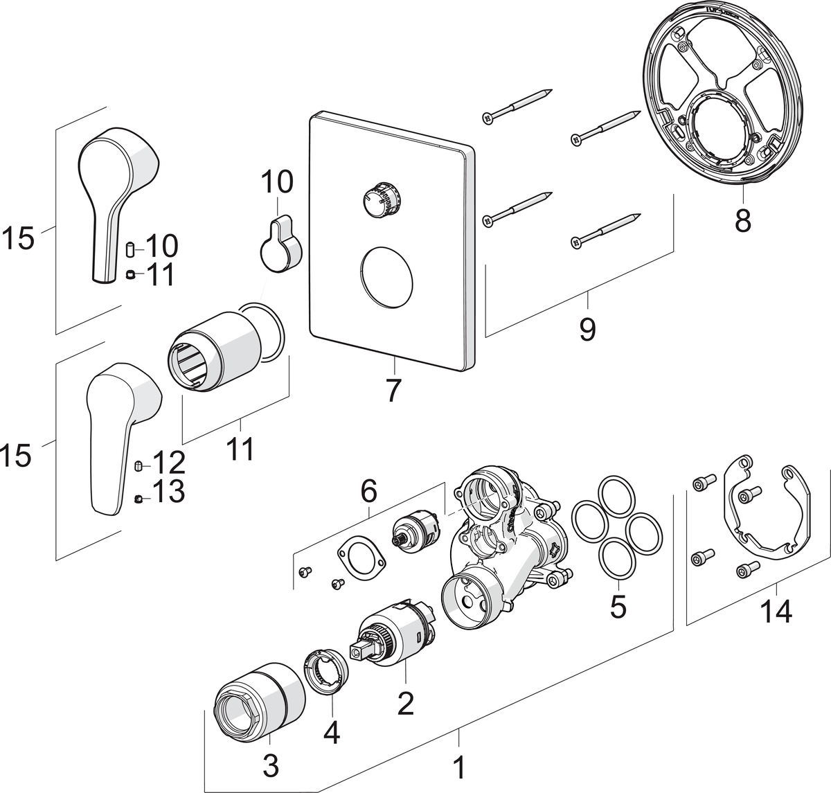 Oras 3988H Панель смесителя для ванны и душа 3988H Saga Style Хром  - Вид №4