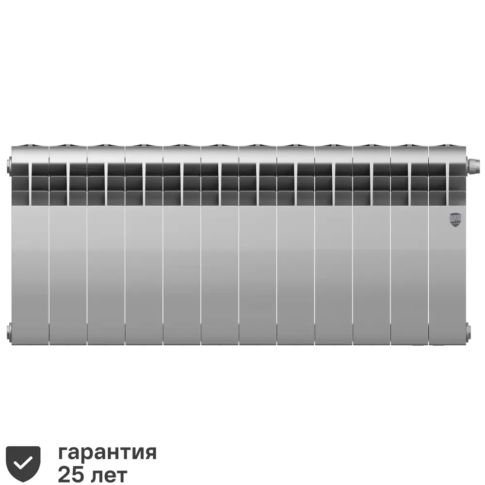 Радиатор секционный Royal Thermo Biliner RTBSSVR35012 350/87 12 секций нижнее правое подключение биметалл серый STLM-2118880