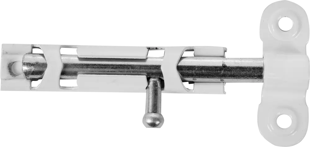 Шпингалет ЛЕВША ЗТ-12 для мебели и окон - белый/цинк 14251548