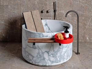 Мраморная круглая ванна для ванной комнаты