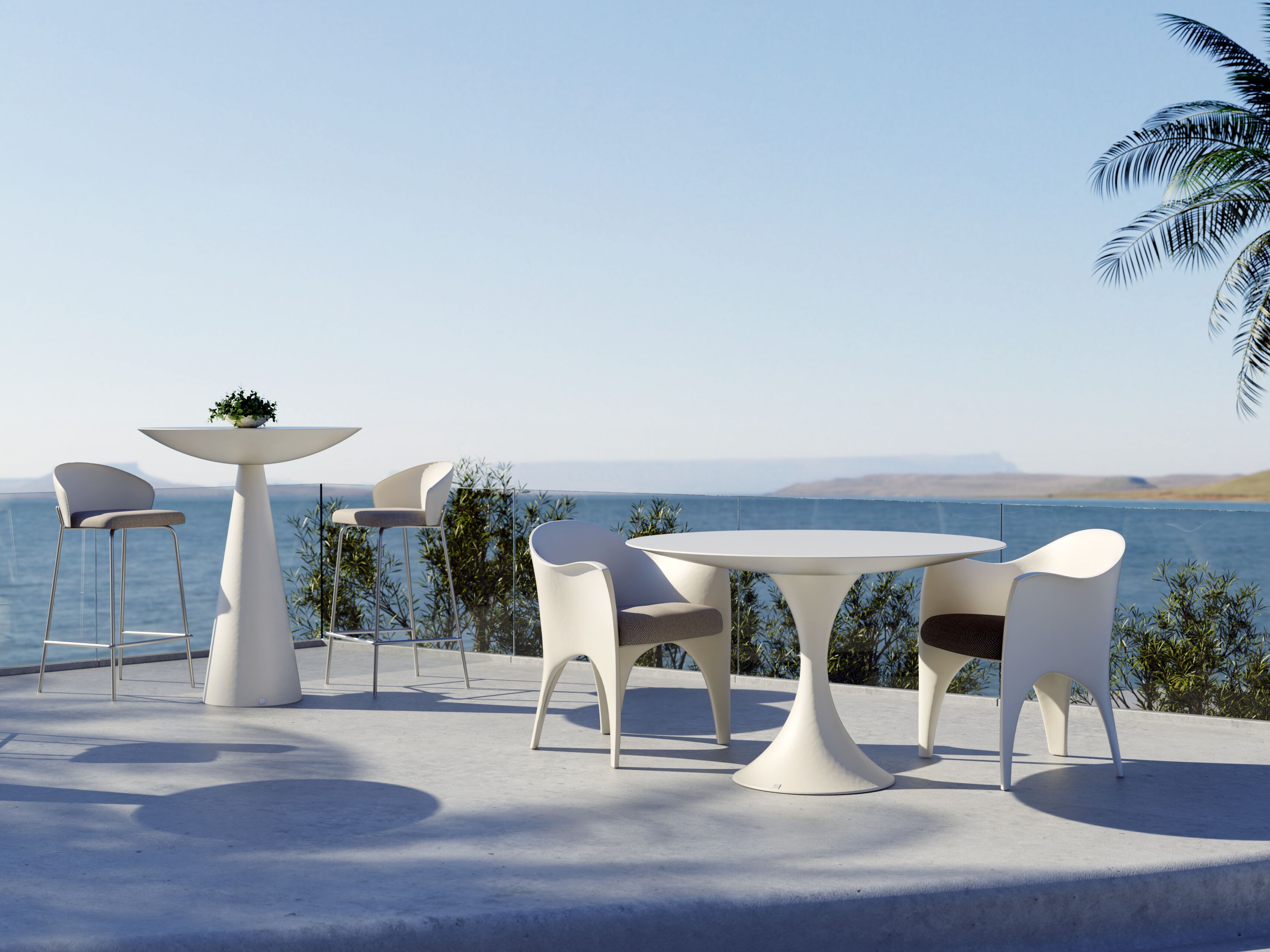 Высокий садовый стол из стекловолокна GANSK океан ARCH-00050162 - Вид №5
