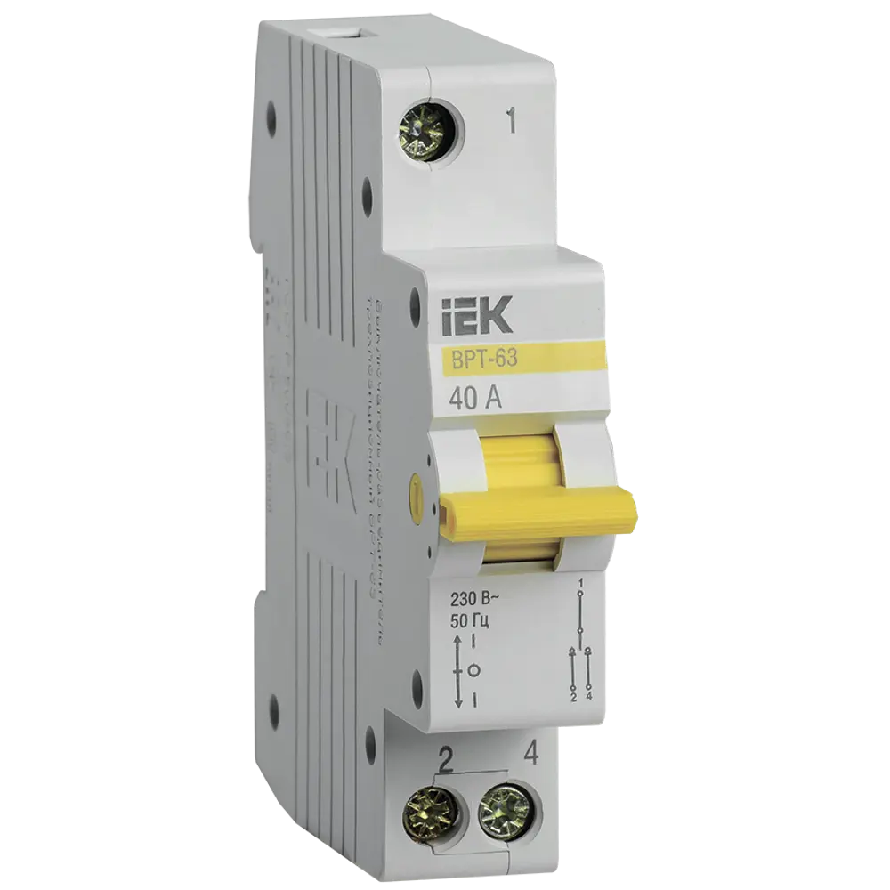 Выключатель-разъединитель трехпозиционный IEK ВРТ-63 1P 40 А 84300606 STLM-2111105 