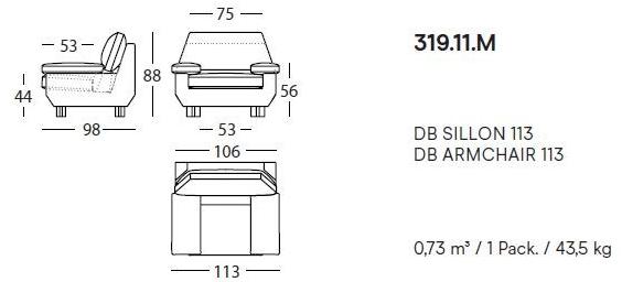 Sancal Кресло из ткани с подлокотниками Db sun-id-1397003 - Вид №9