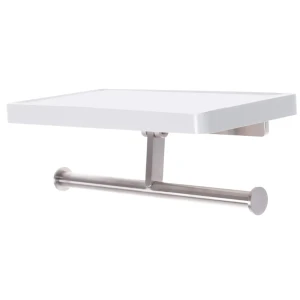 Полка для ванной комнаты 24.5х13 см с держателем для туалетной бумаги