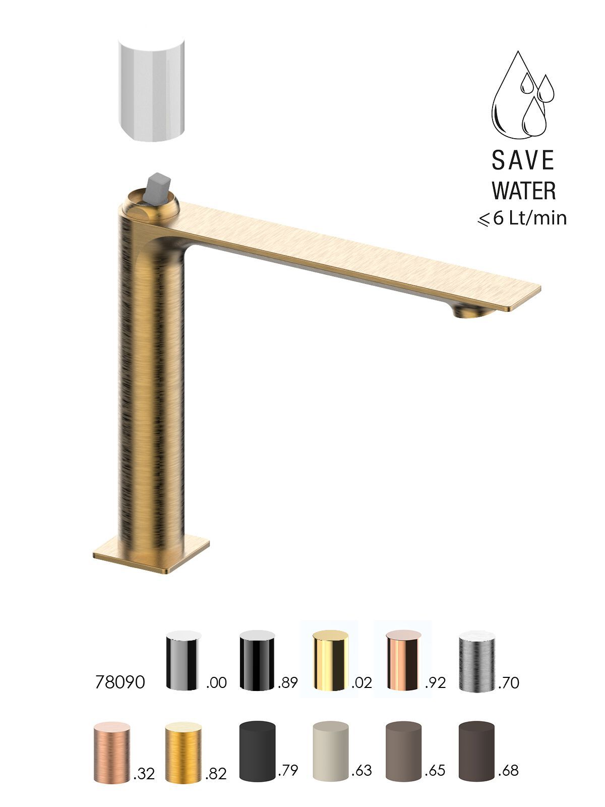 Смеситель для раковины с ограничителем расхода Rubinetterie Frattini Narciso S ARCH-00125843 - Вид №14