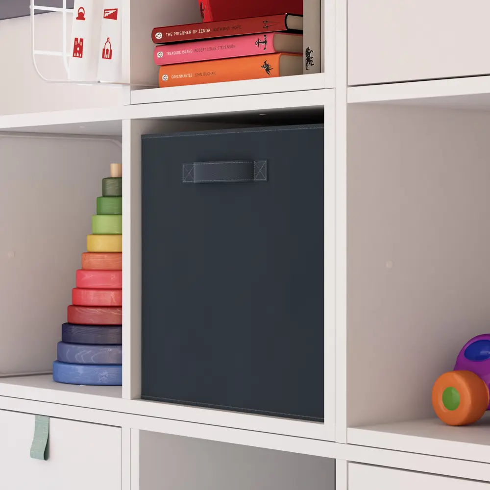 Короб-органайзер KONSENSA 31x31x31 см полиэстер цвет чёрный Kub STLM-2151668 - Вид №6