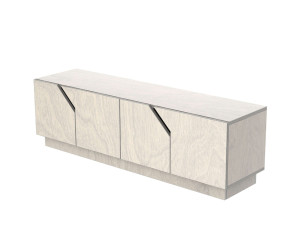 Низкий березовый ТВ-шкаф с распашными дверцами