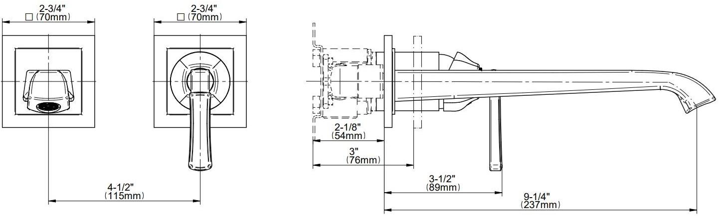 GRAFF Смеситель для умывальника настенный на 2 отверстия Finezza 5156000/5156100 - Вид №6