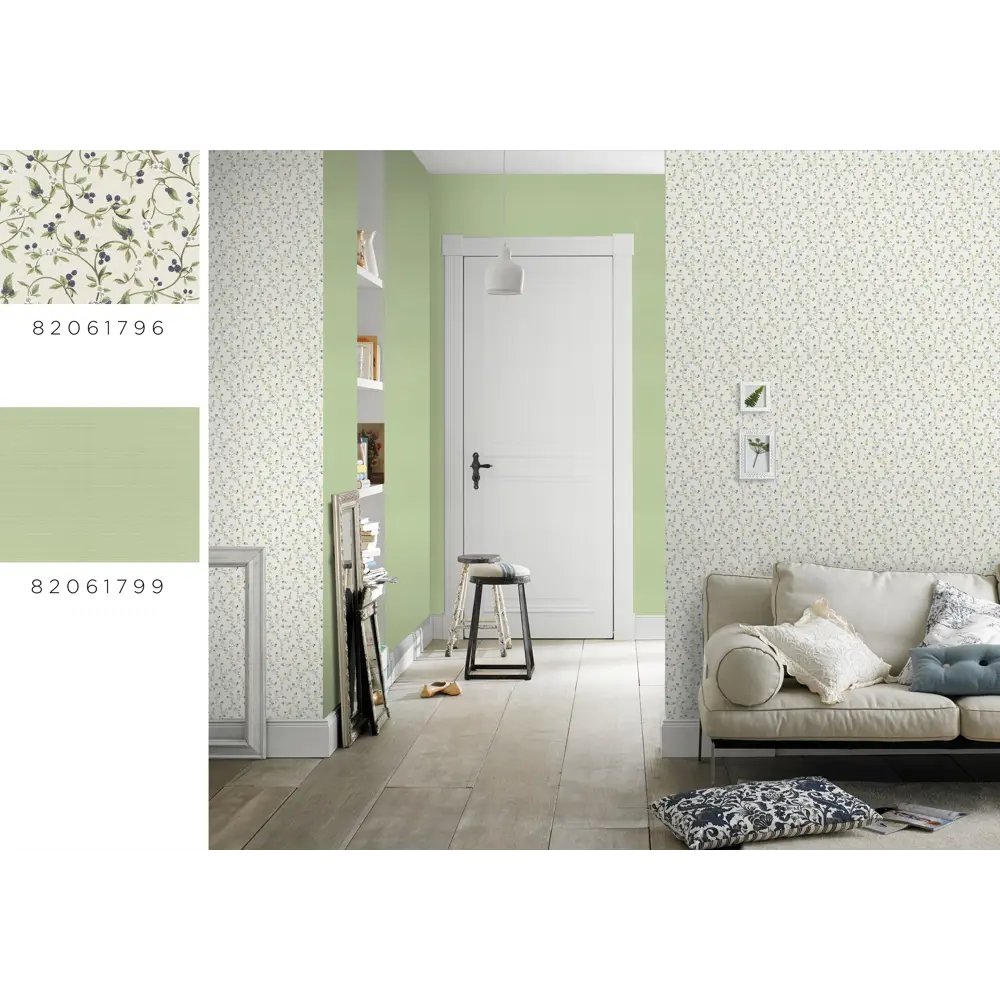 Обои флизелиновые Rasch Lazy Sunday зелёные 0.53 м 401851 STLM-2194348 - Вид №6