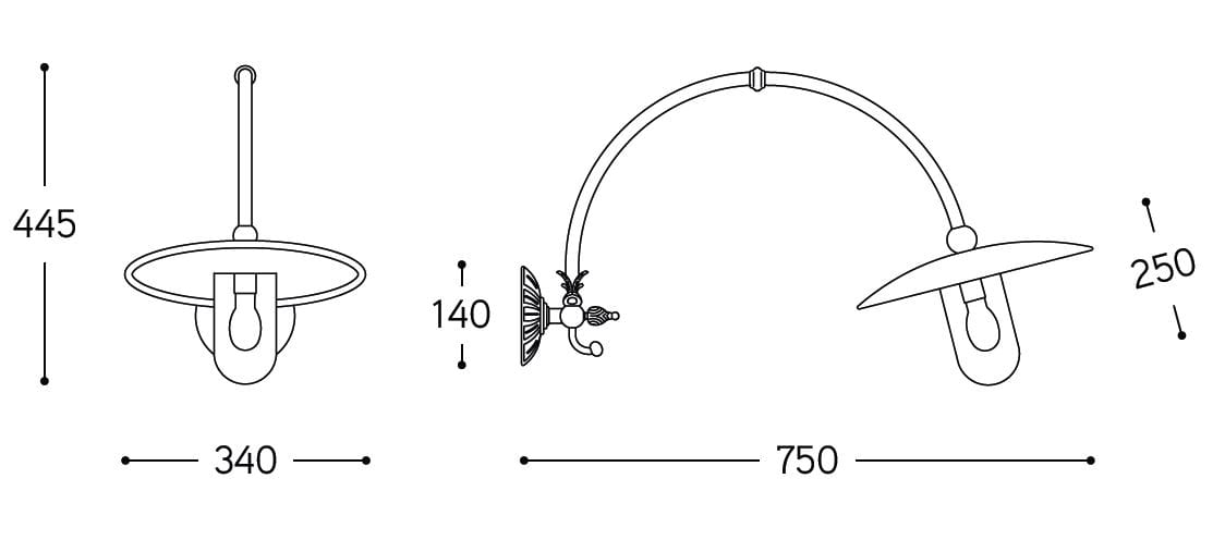 Латунь открытый настенный светильник Aldo Bernardi Baretton ARCH-00033824 - Вид №2