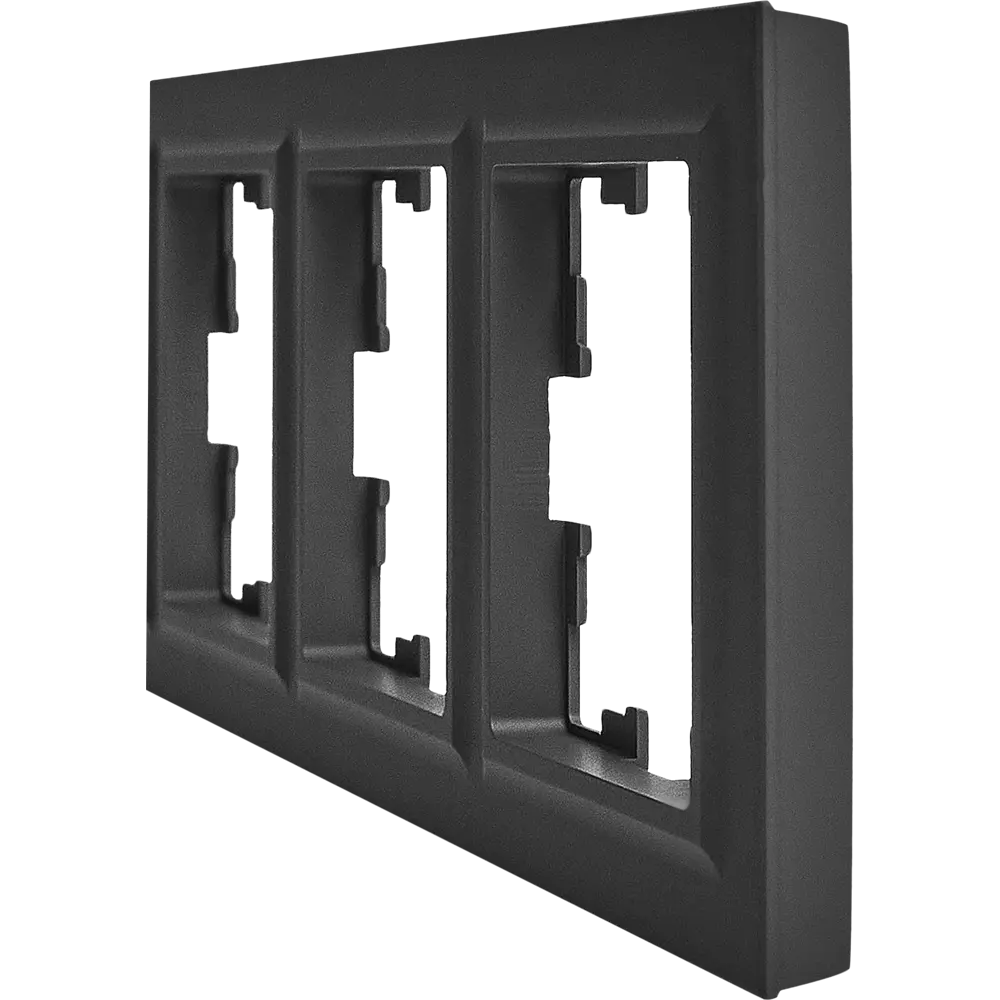 Рамка IEK Brite для розеток и выключателей на 3 поста в цвете графит 87761346 STLM-1102323 - Вид №1