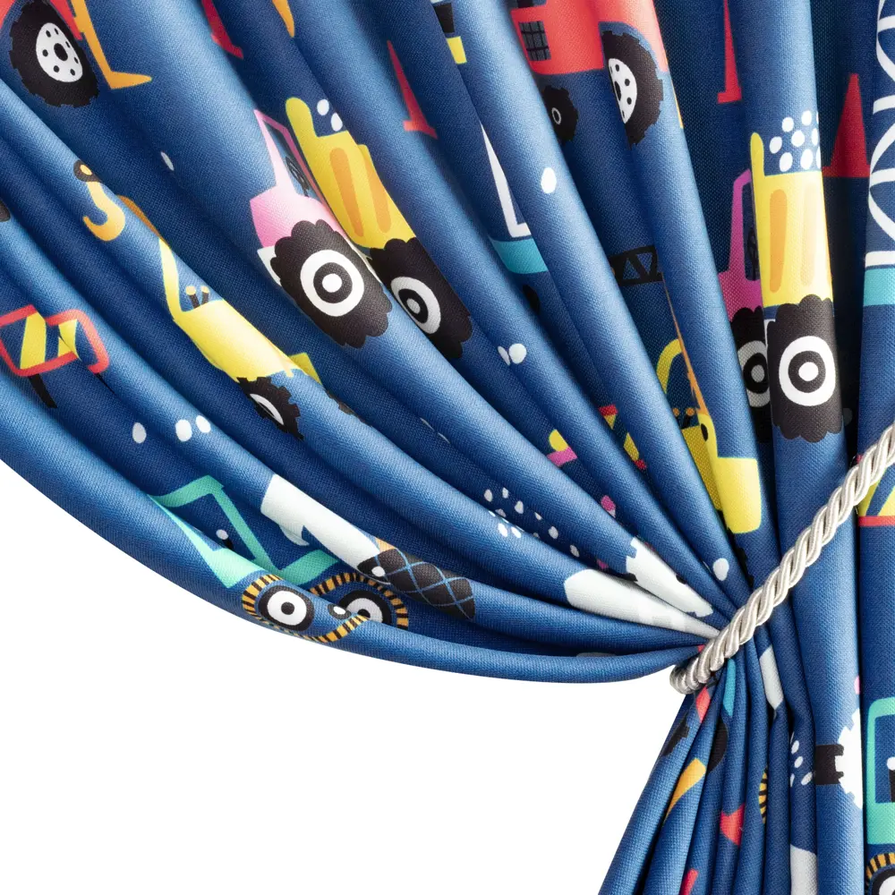 Штора на ленте Машинки 160x260 см цвет синий GARDEN STLM-2080203