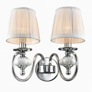 Бра с белыми абажурами серебряное Newport 11002/A NEWPORT 11000 00-3931256 Белый;серебро