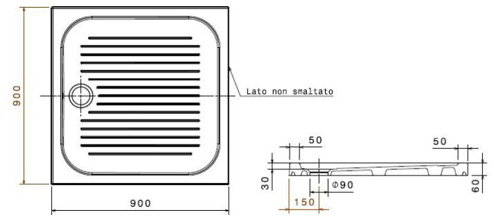 GALASSIA Поддон квадратный нескользящий Piatti doccia sun-id-1461378 - Вид №1
