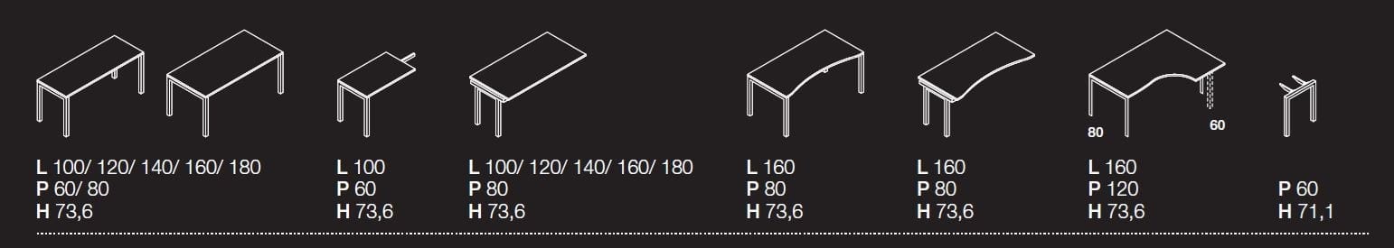 Секционный прямоугольный рабочий стол Las Mobili Oxi ARCH-00126517 - Вид №1