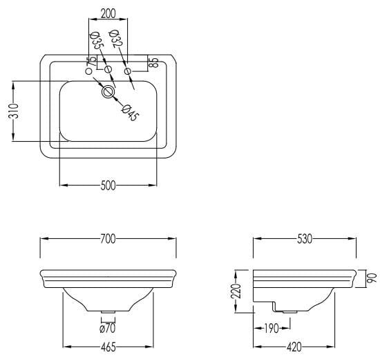 Консольный умывальник с держателем для полотенец Devon&Devon ETOILE ARCH-00057618 - Вид №7