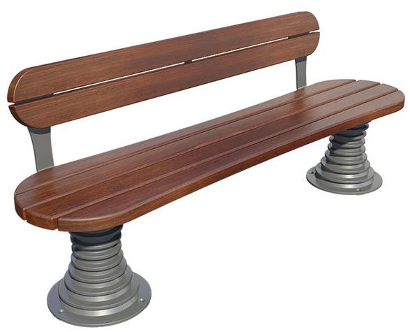 GHM-ECLATEC Деревянная скамейка со спинкой Bell'ora sun-id-1475278 - Вид №3