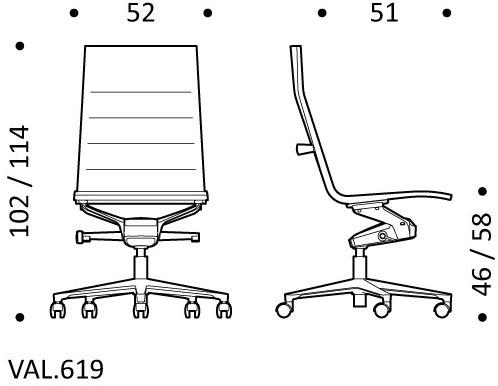 ICF Поворотное офисное кресло из ткани с 5 спицами на колесиках Valea sun-id-1494616 - Вид №9