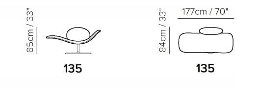 Шезлонг из ткани Natuzzi Italia где ARCH-00046938 - Вид №1