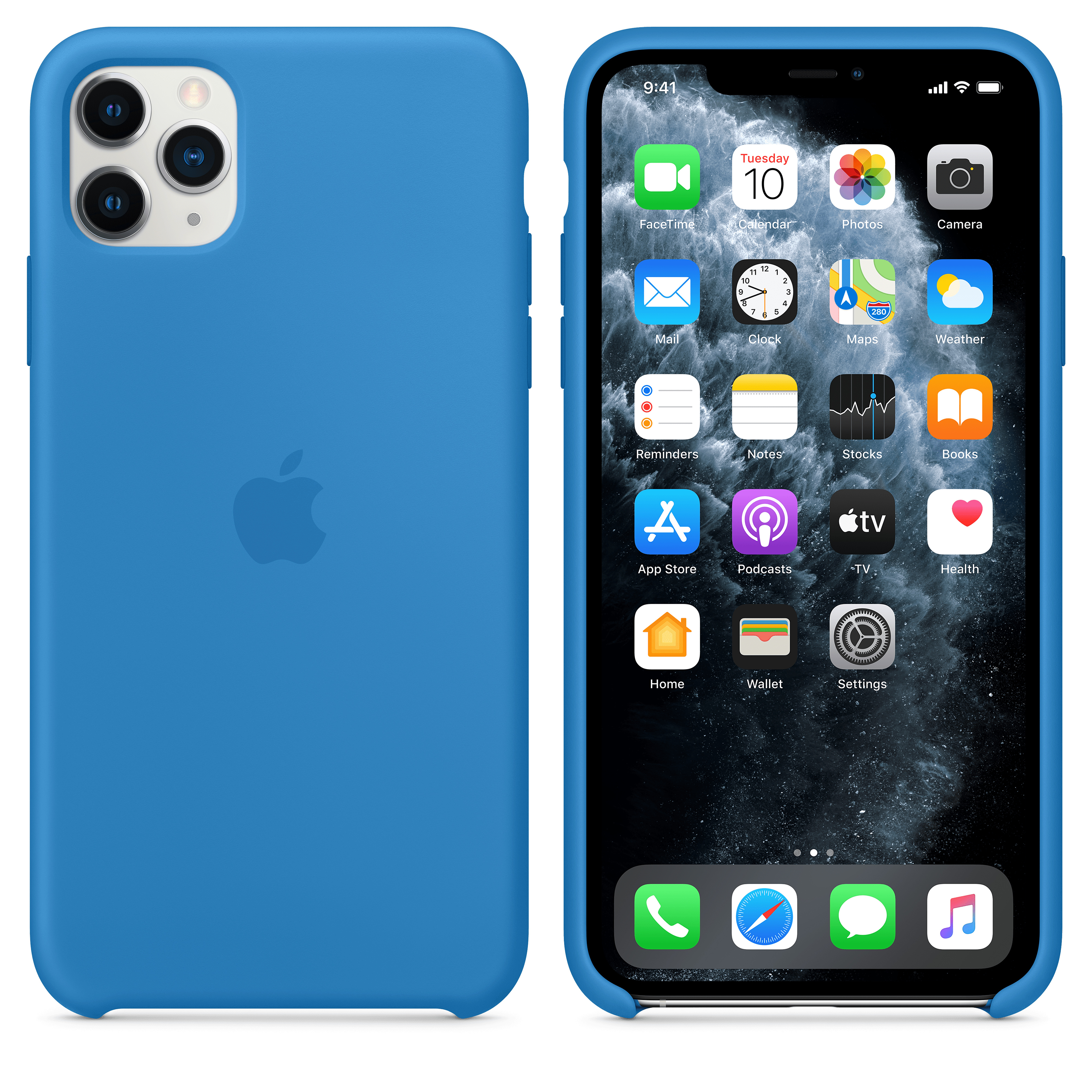 MY1J2ZM/A Iphone 11 pro max silicone case - surf blue Apple Santreyd  - Вид №5