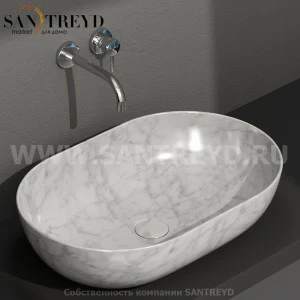 B6O60MC Накладная раковина на столешницу  овальная Ceramica Globo T-EDGE