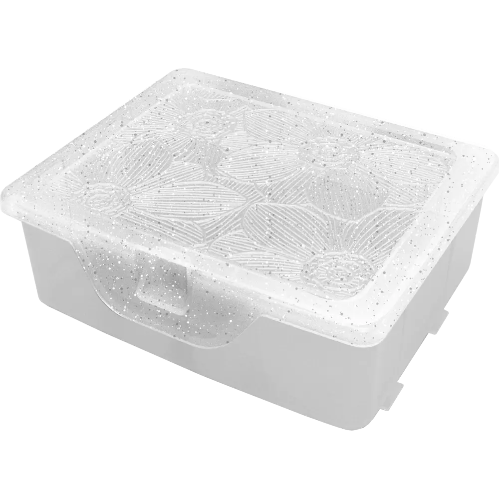 Органайзер для хранения XS 11x9.7x4.2 см пластик с крышкой цвет белый Santreyd STLM-2127925