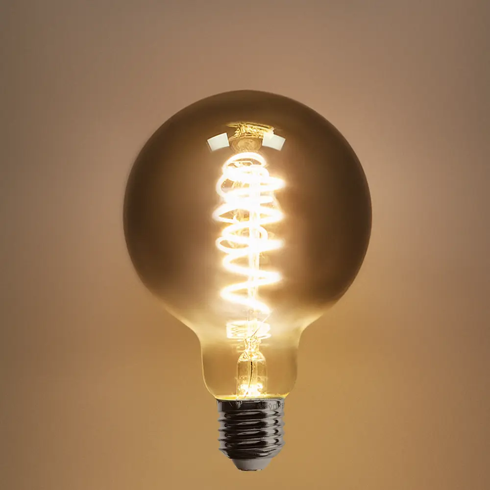 Диммируемая филаментная лампа Voltega G95 дымчатая 4Вт E27 ретро-стиль 89345987 STLM-1542622