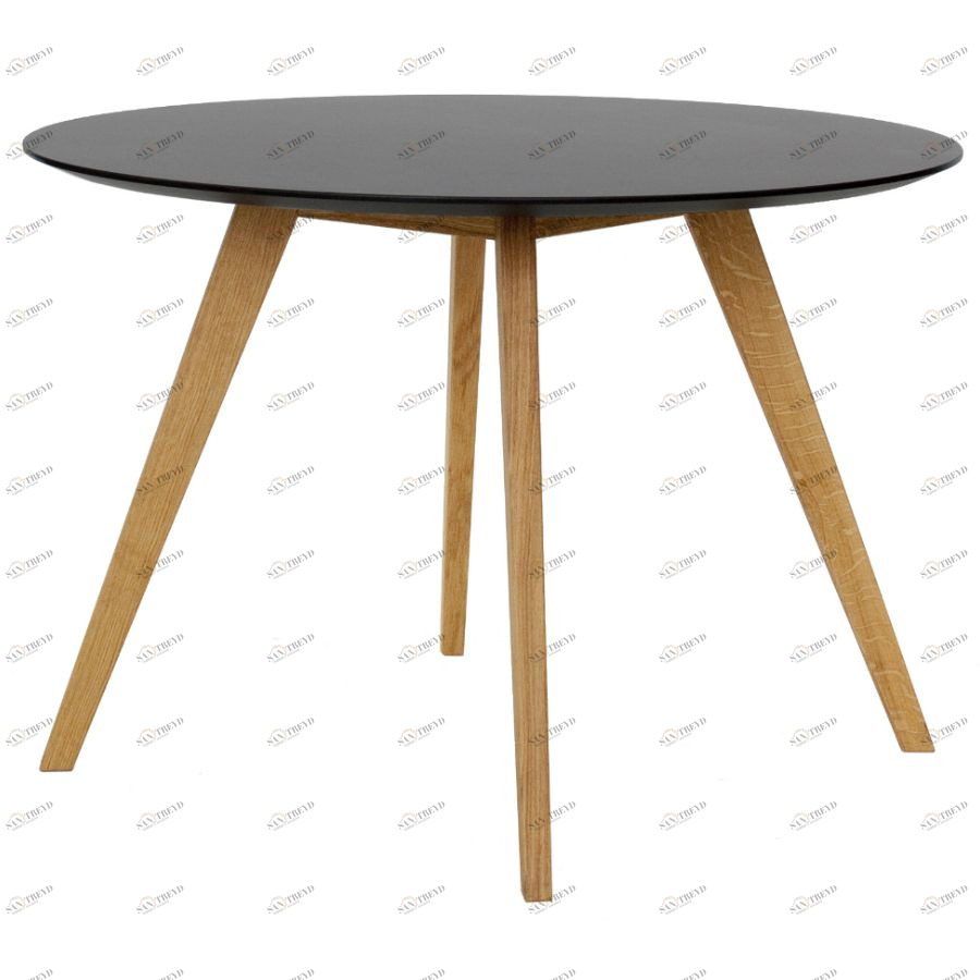 Стол круглый Tenzo Bess, Ø110 см, дуб, черный 2181024