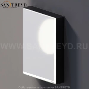 Agape 4x4 Зеркало с подсветкой: длина 80 см, ширина 60 см, в аллюминевом коробе с полками черное матовое A4X4287HD