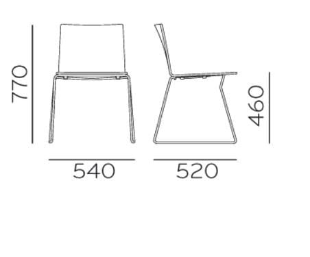 Многослойный штабелируемый стул Pedrali Osaka Metal ARCH-00020442 - Вид №5